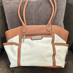 Chaps Tan and White Women's Tote